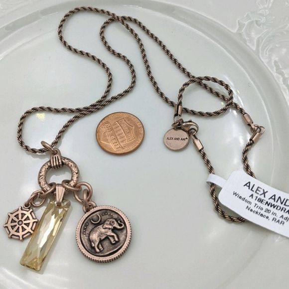 Alex and Ani Jewelry Alex And Ani Rose Gold Wisdom Trio Necklace